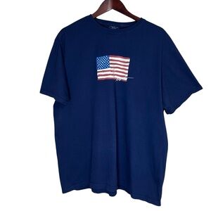 VTG Ralph Lauren Polo Sport Flag Signature T-Shirt Navy Men Sz XL Preppy Y2K 90s